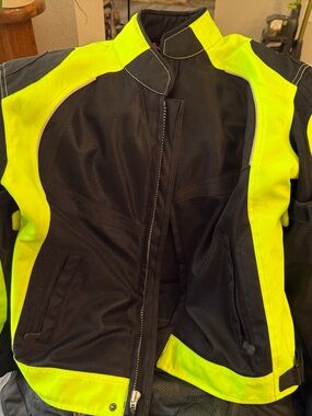 Castle Streetwear Black and Neon Yellow Motorcycle Jacket incl. protective pads
